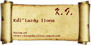 Kálazdy Ilona névjegykártya