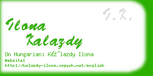 ilona kalazdy business card